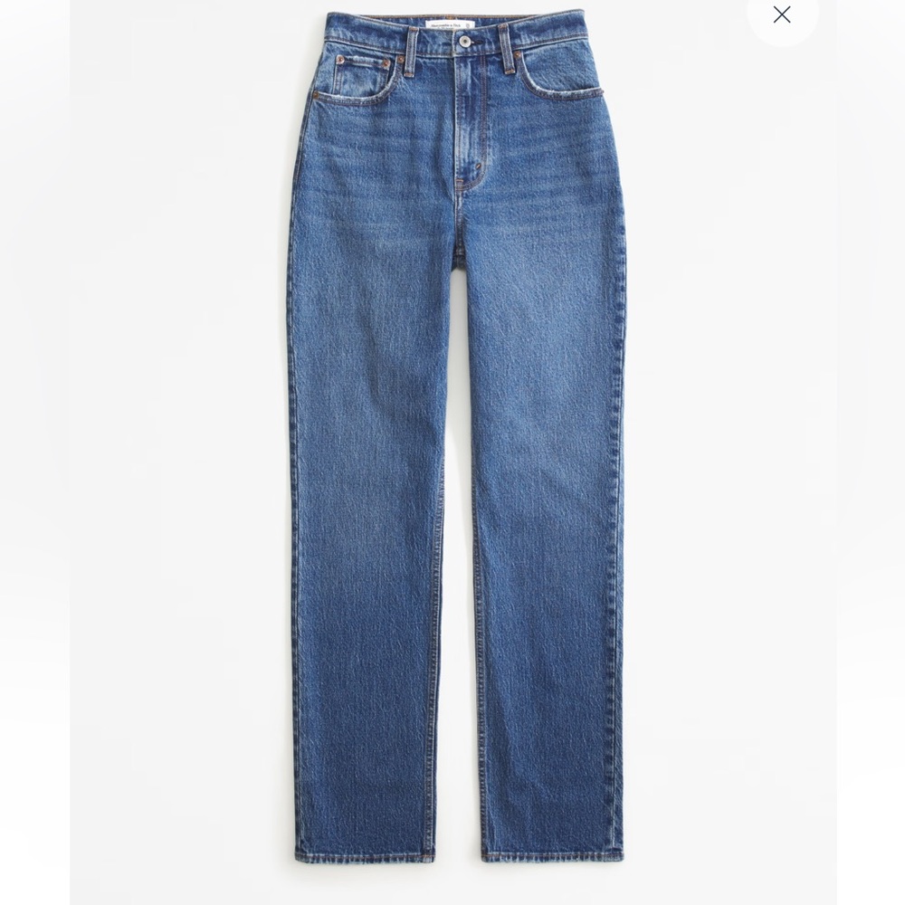 Abercrombie & Fitch Curve Love Ultra High Rise 90s Straight Jean